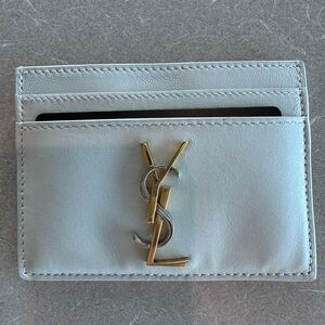 YSL LAMBSKIN CARD CASE in color vintage blanc